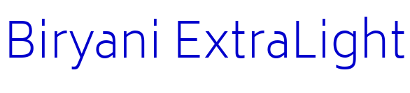 Biryani ExtraLight font